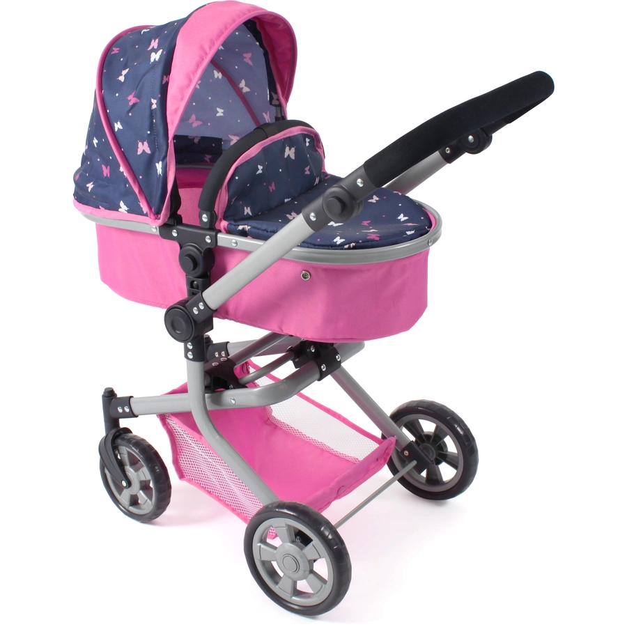 BAYER CHIC 2000 Kombi-Puppenwagen MIKA Butterfly navy-pink