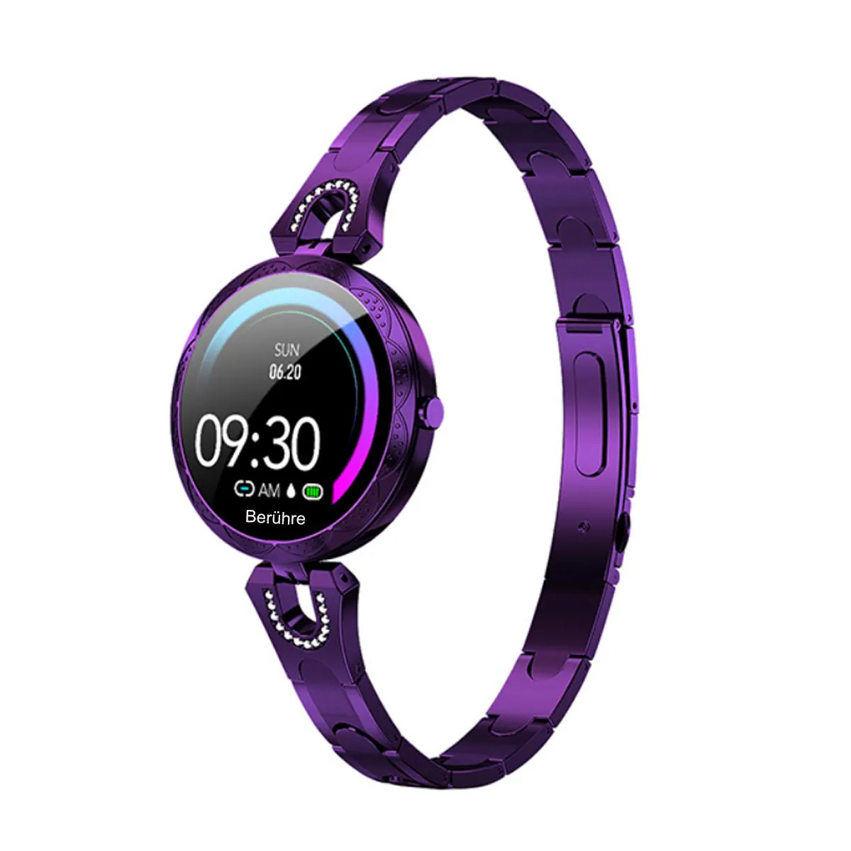 TPFNet Damen Smart Watch / Fitness Tracker IP67 - Edelstahl Armband - Android & IOS - Gold
