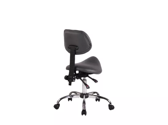 Tabouret de bureau - Similicuir & Métal chromé - Gris - Stuttgart
