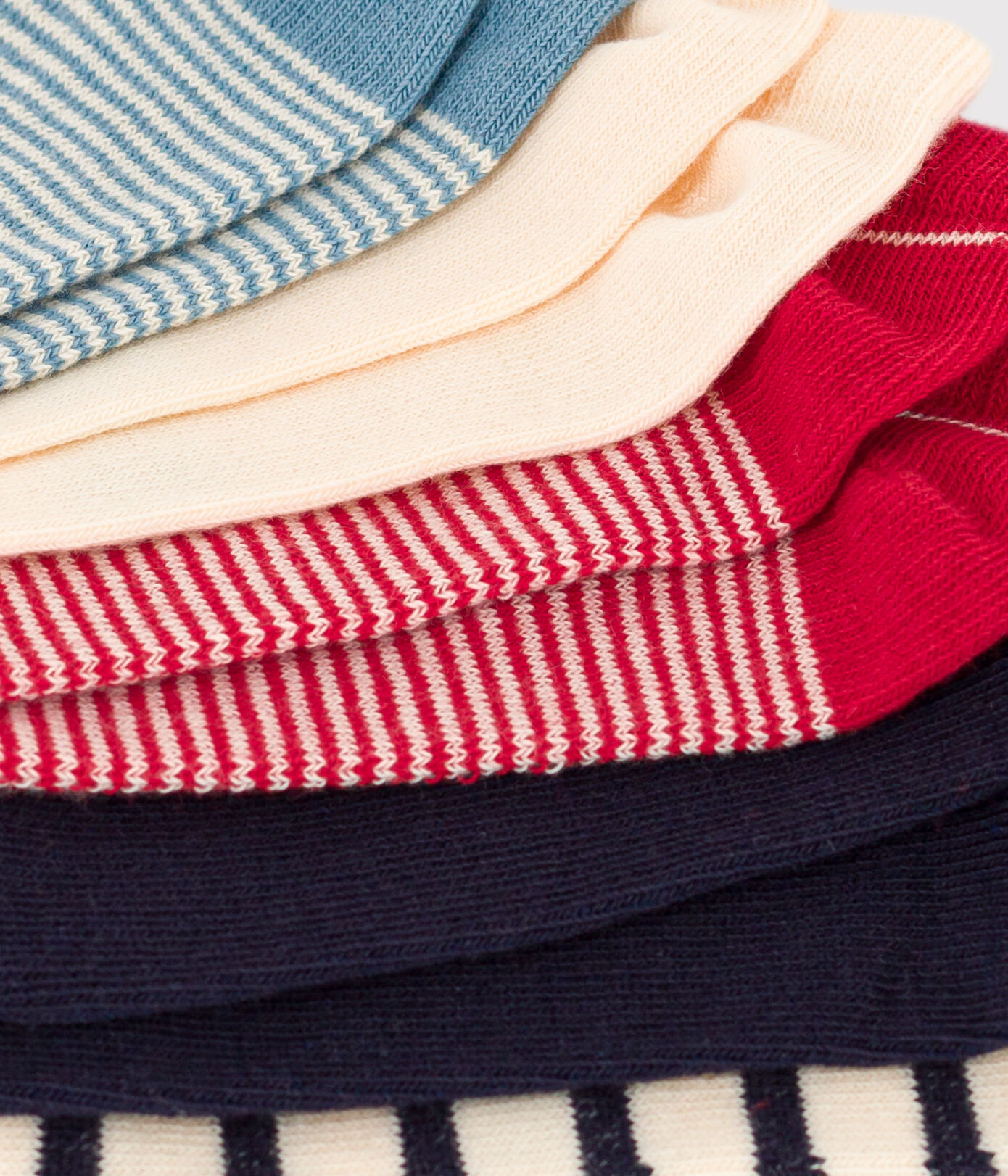 Lot de 5 paires de chaussettes rayures en jersey de coton enfants