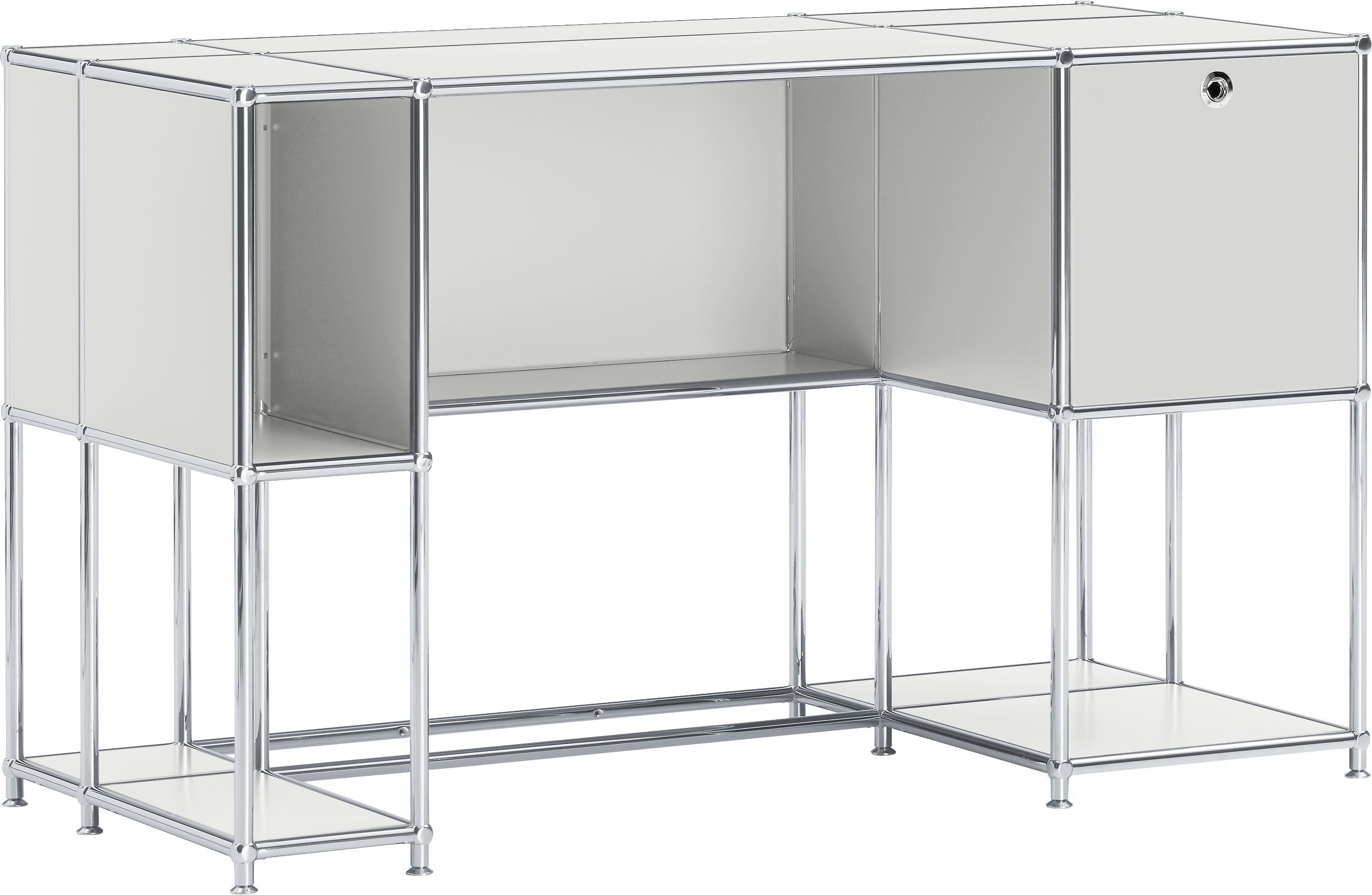 FLEXCUBE Schreibtisch - Hellgrau / B: 134.0 cm x T: 60.0 cm x H: 80.0 cm