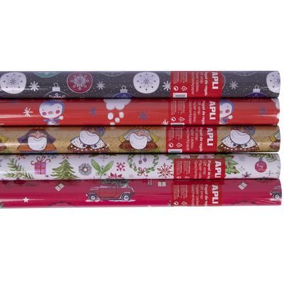 Apli Agipa - Papier cadeau - 70 cm x 2 m - différents motifs Noël