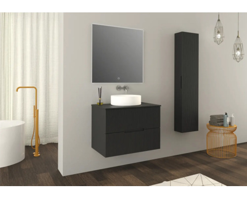 Jungborn QUATTRO/SEDICI hoge kast, BxHxD 35 x 160 x 20 cm, frontkleur matzwart, 55712