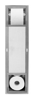 LoooX Closed inbouw toiletrolhouder met reserverolhouder RVS