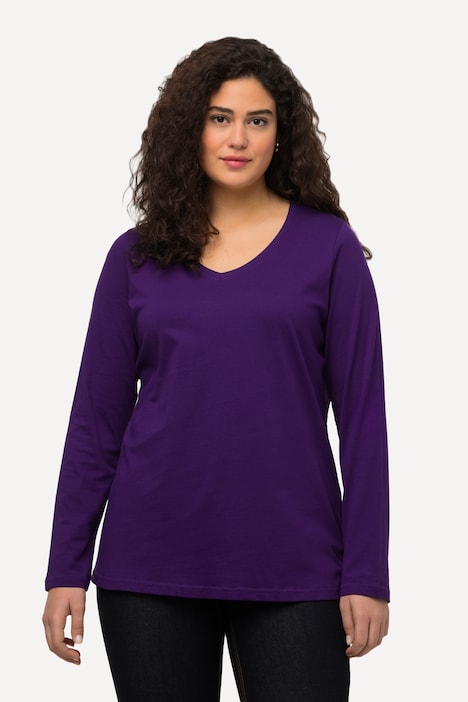 Shirt, Slim, V-Ausschnitt, Langarm