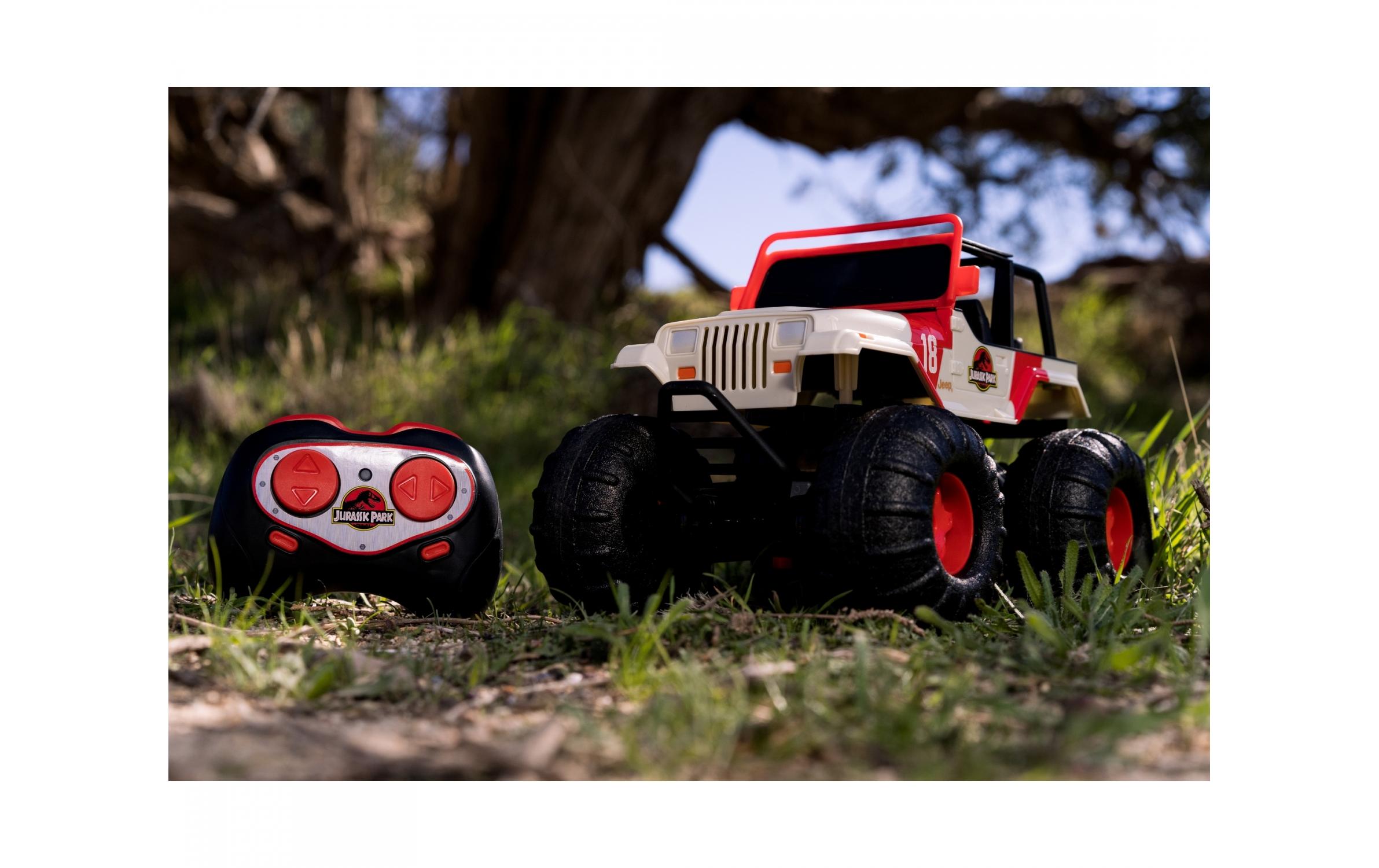 Jurassic Park RC Sea & Land Jeep RTR, 1:16Ferngesteuertes Amphibien-Fahrzeug im Jurassic Park Design