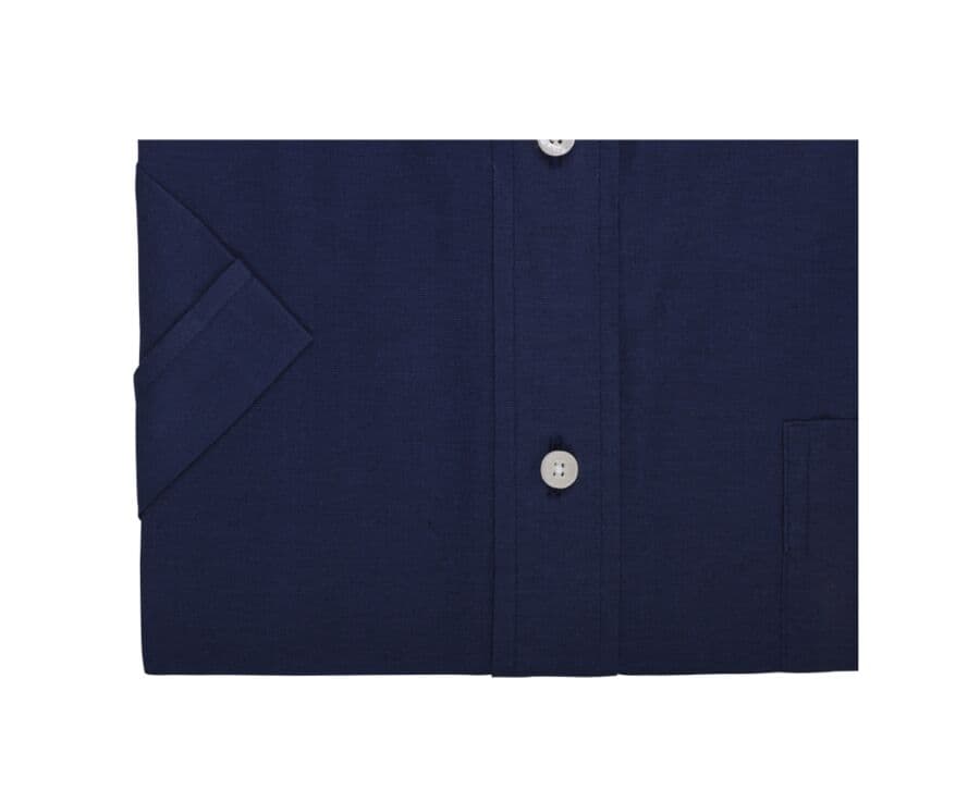 Chemise coton et lin marine - Poche poitrine - COLTEN MC