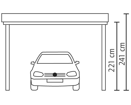 SKAN HOLZ Friesland enkele carport 397x708 cm met dompelgeïmpregneerd aluminium dak