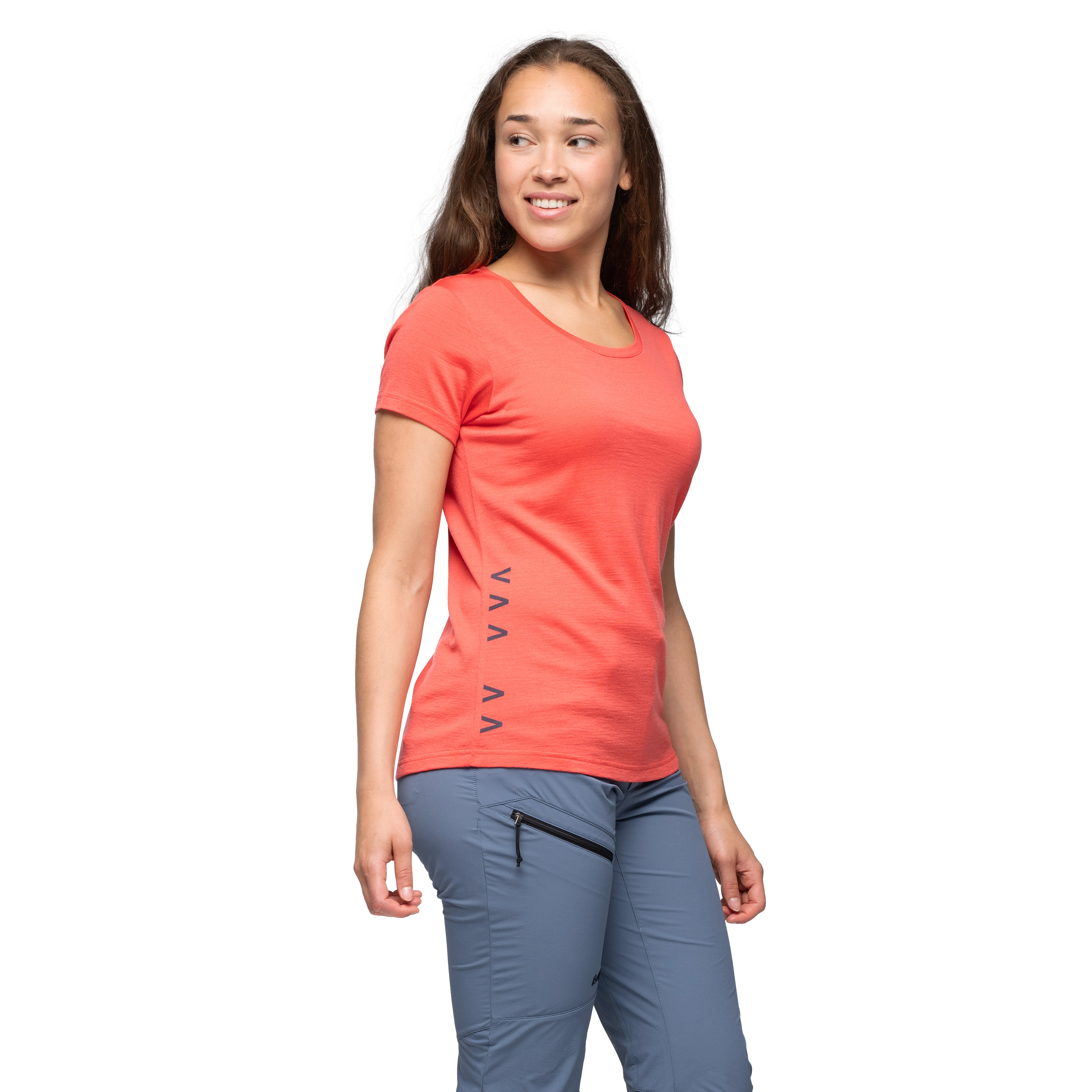 Vaagaa Adventure Merino Tee Women Peachy Red