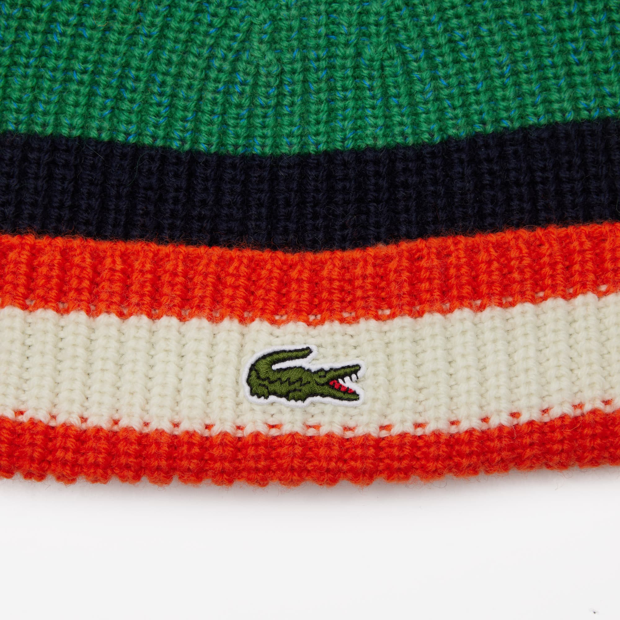 Gestreifter Woll-Beanie Mützen & Handschuhe - Weiss - Lacoste - Damen
