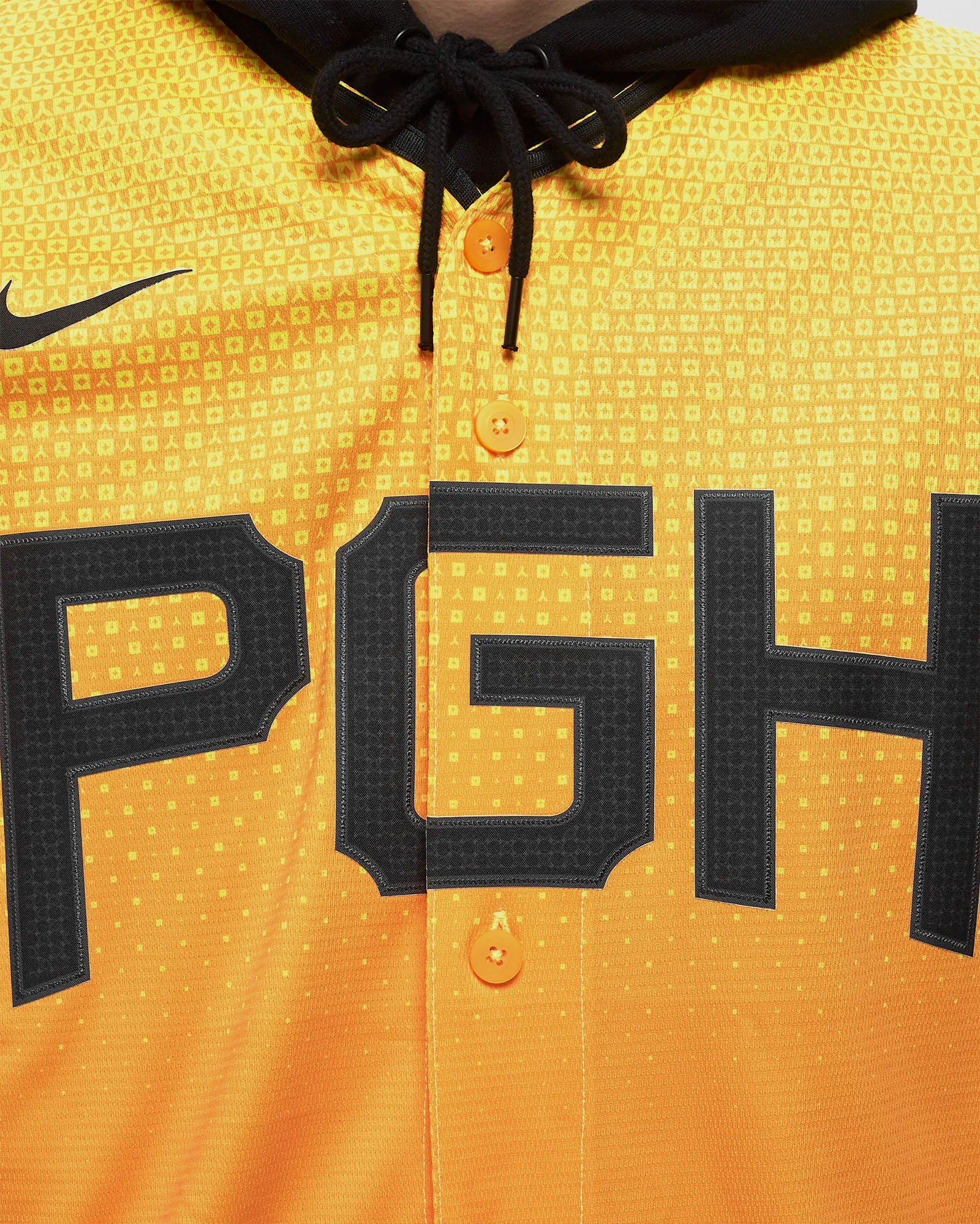 Camisa oficial réplica do Pittsburgh Pirates da MLB da Nike, modelo Jersey City Connect.