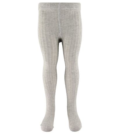 Minymo Strumpfhosen - 2er-Pack - Solid Rib - Light Grey Melange