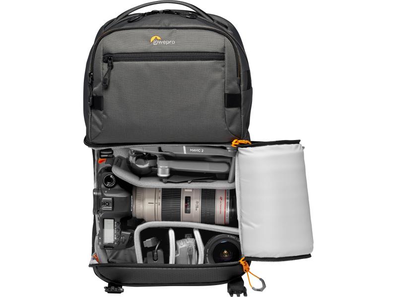 Lowepro Fotorucksack Fastpack PRO BP 250 AW III Grau Reiserucksack für Systemkameras und DSLR-Kameras mit genügend Platz für Objektive und persönlichen Gegenständen