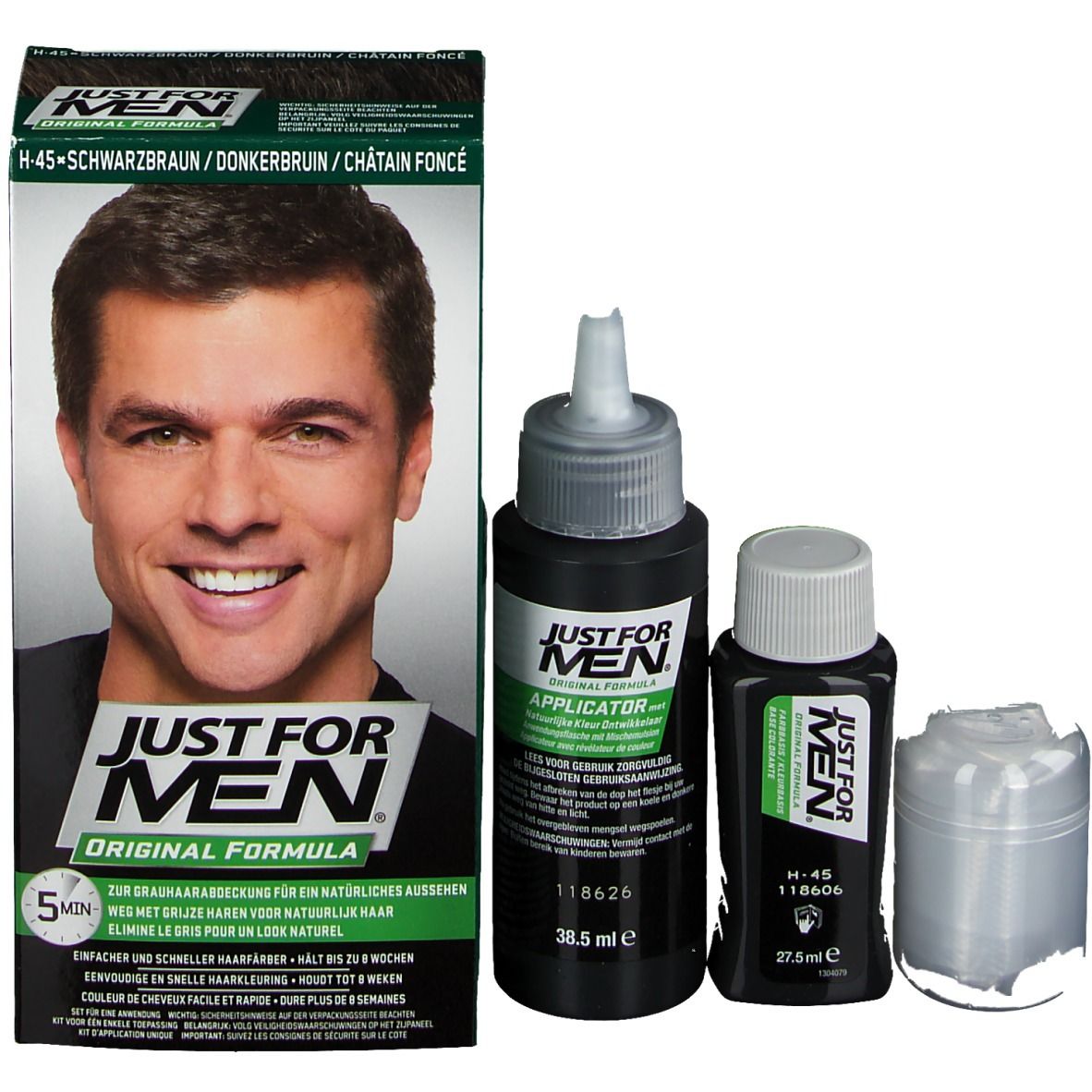 JUST FOR MEN Pflege-Tönungs-Shampoo natur schwarzbraun