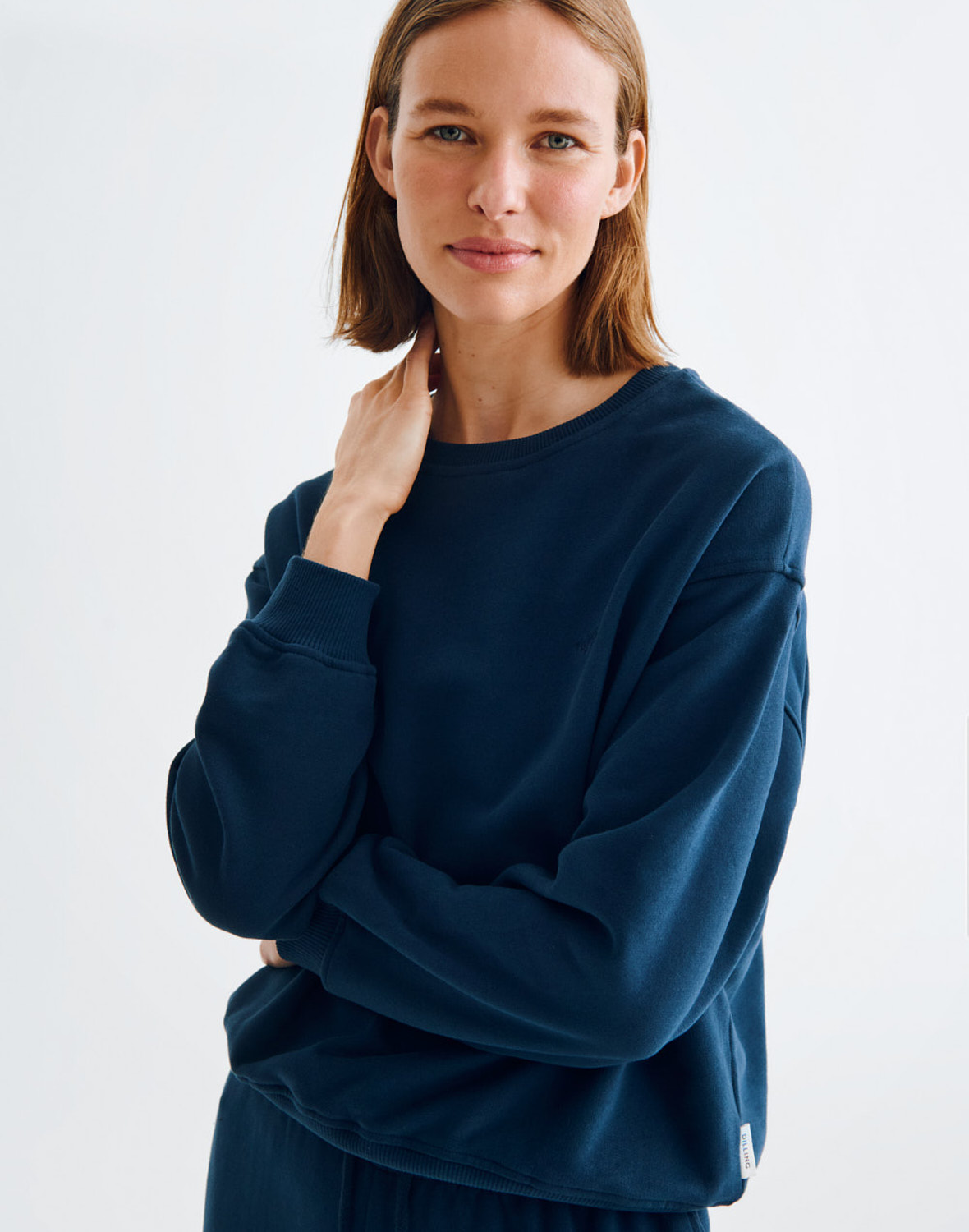 Sweater van katoen voor dames in Diepzeeblauw