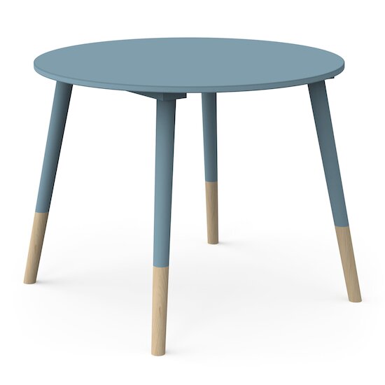 Firmiana Set 1 Table + 2 chaises   Bleu Orage / Bois Naturel        de               CBA Meubles