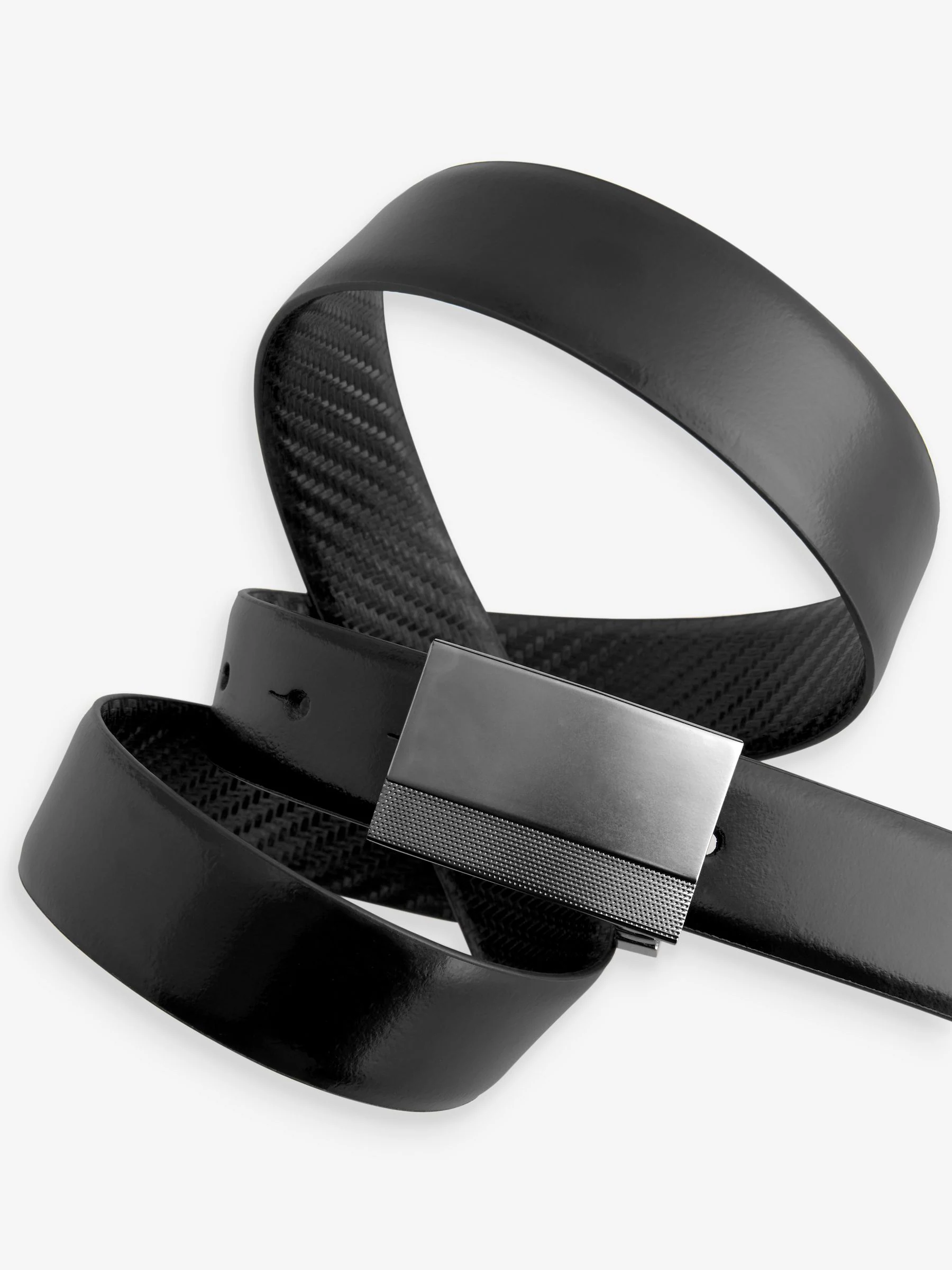 Zwart - Reversible Print Smooth Leather Belt
