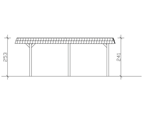 SKAN HOLZ Wendland dubbele carport inclusief paalankers, 630 x 637 cm, leisteen