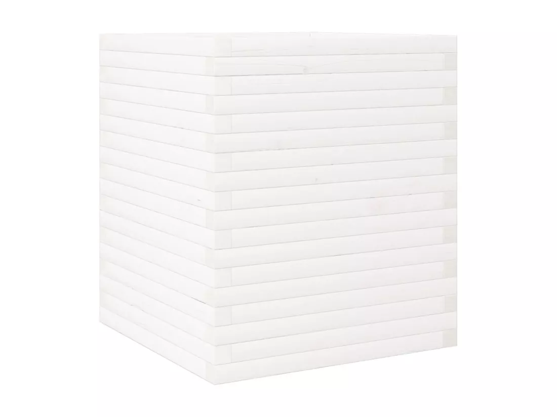 Jardinière bac lit surélevé bois blanche 60 x 60 x 68.5 cm 02_0037727