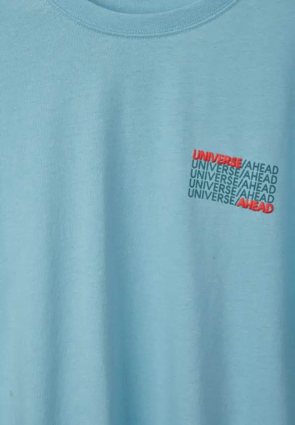 T-Shirt mit Brustprint - aurora turquoise