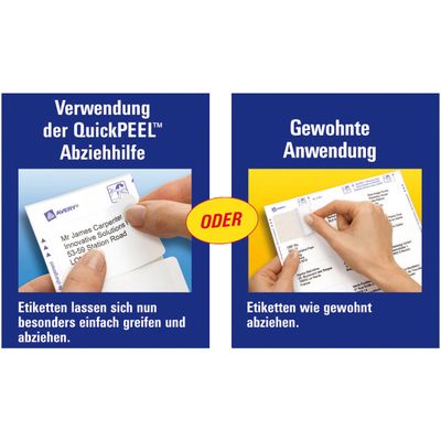 Avery - 2400 Étiquettes adresse blanches - 63,5 x 33,9 mm - Impression laser - réf L7159-100