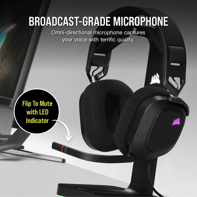 Corsair HS80 RGB USB gaming headset (sort)