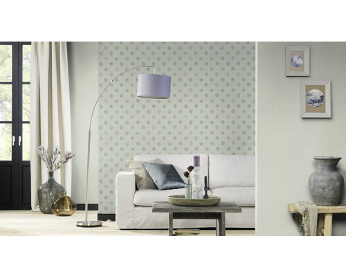 Vliesbehang 252057 Bambino XIX stippen groen