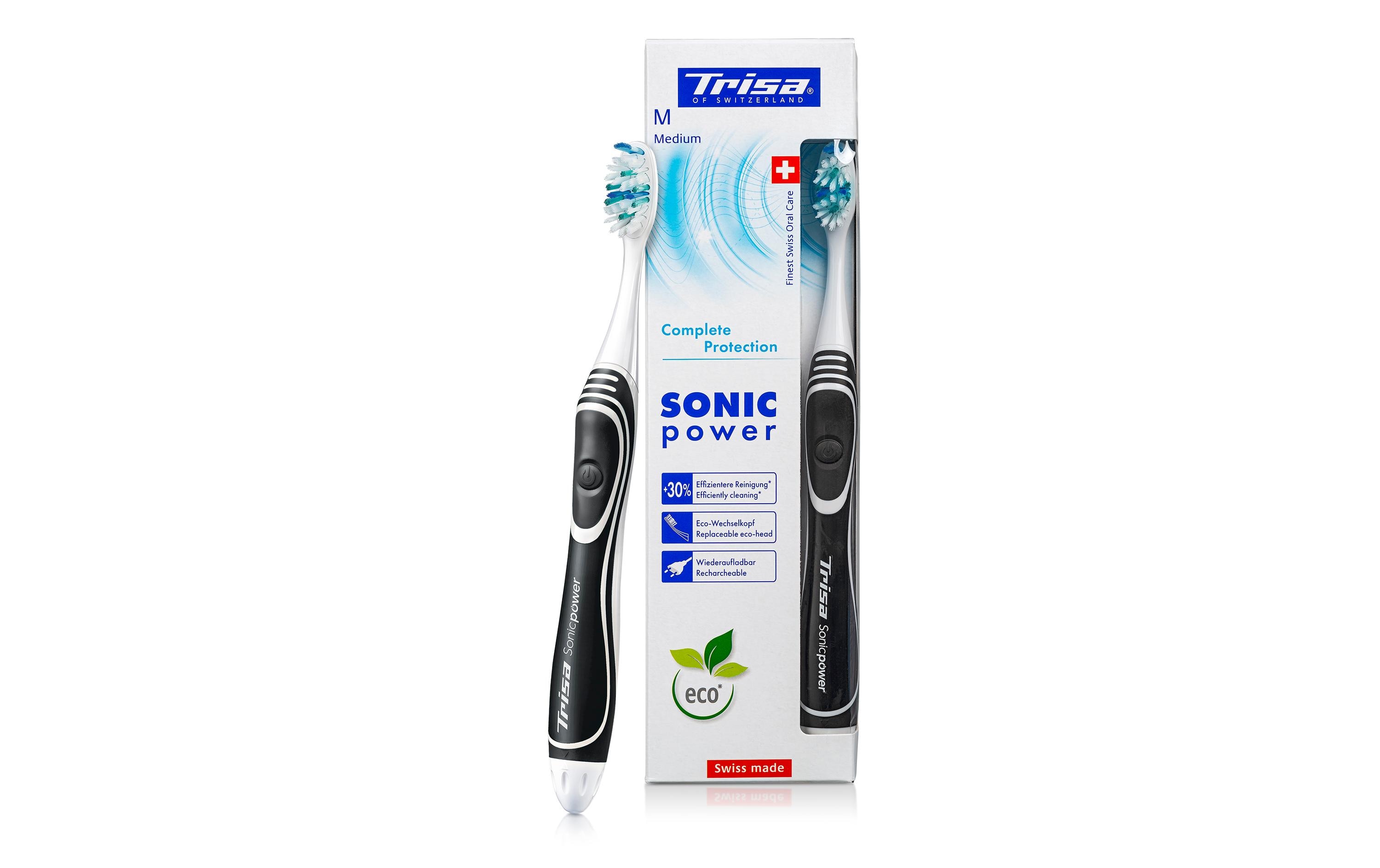 Schallzahnbürste Sonicpower Complete Protection mediumIn der Schweiz hergestellte elektrische Zahnbürste