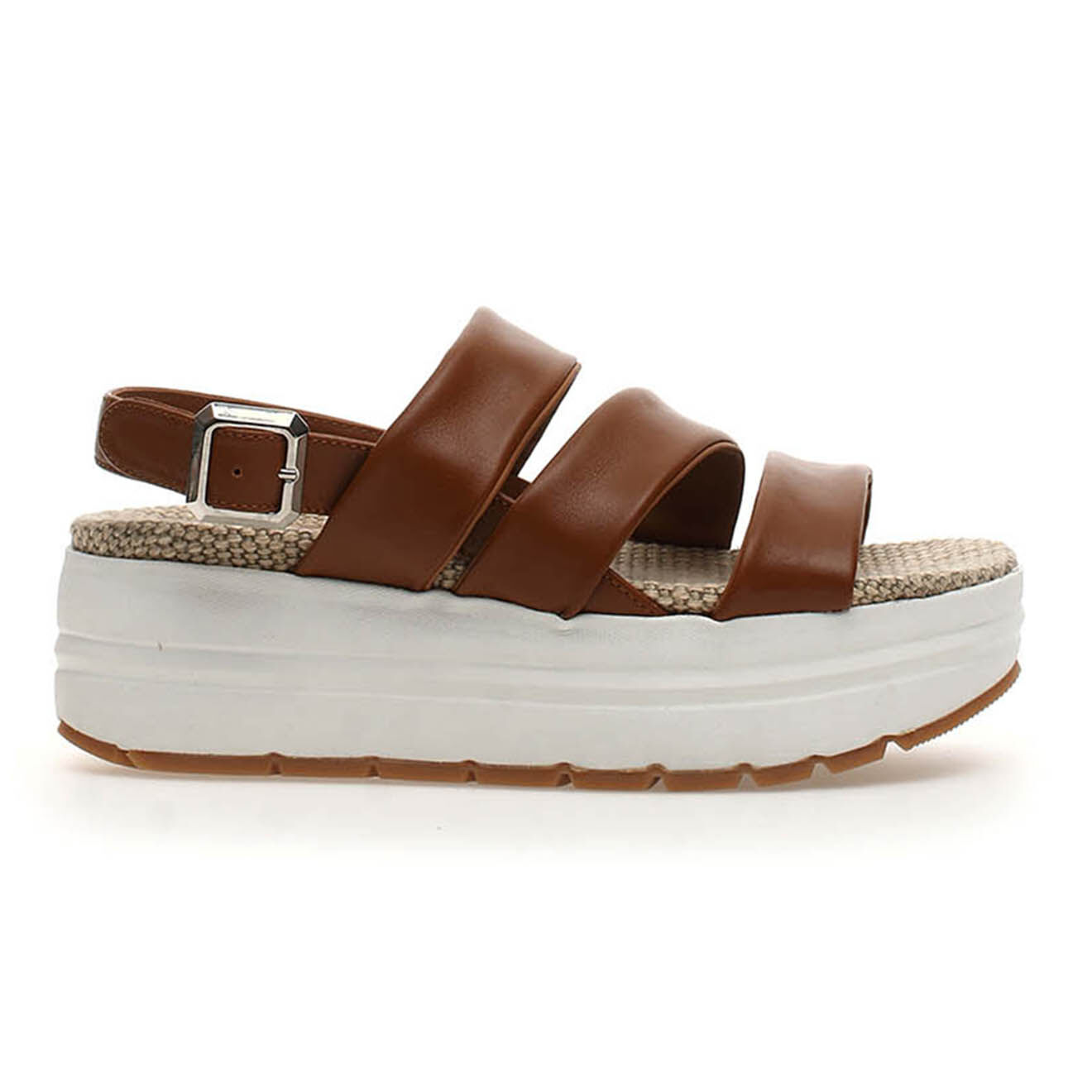 Voile Blanche Sandales en Cuir Soni cognac - Talon 5,5 cm