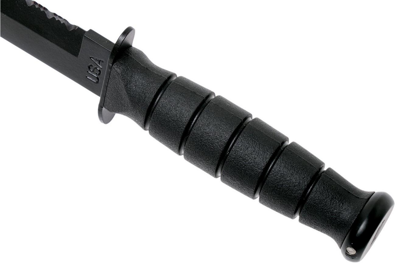 KA-BAR Short Tanto 1255 deels gekarteld, lederen foedraal