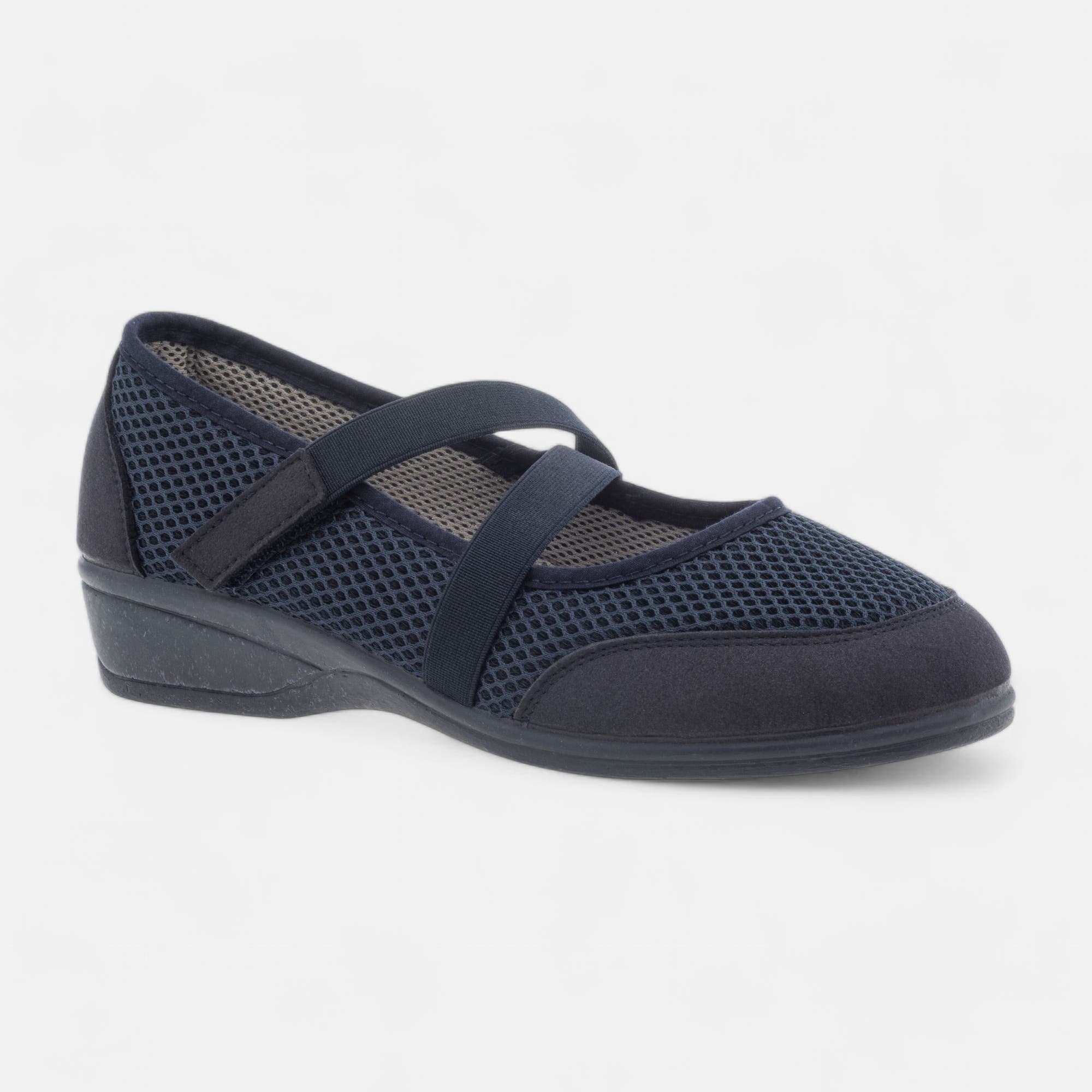 Tennis pieds sensibles Femme bleu marine