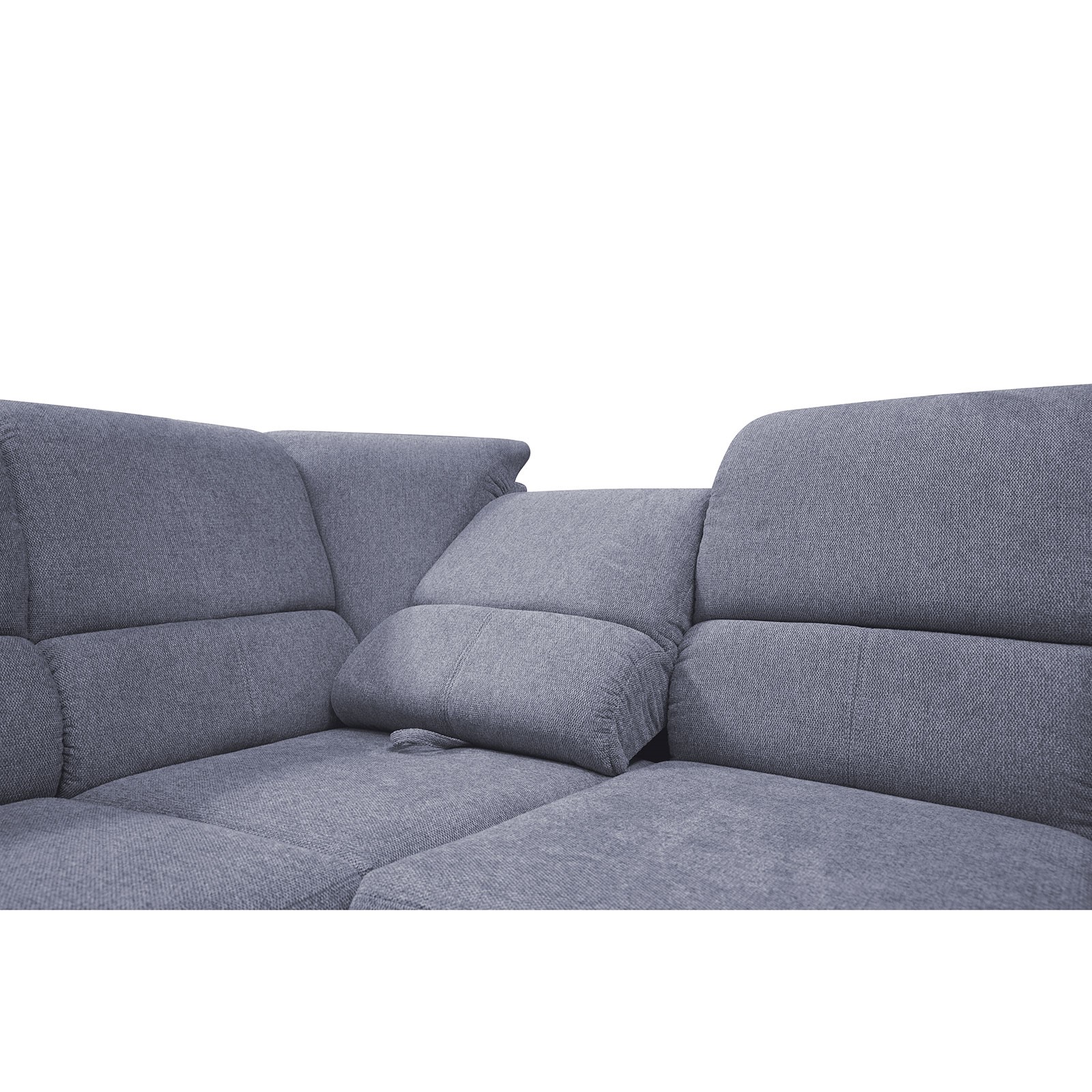 Ecksofa - hellgrau - Liegefunktion und Staukasten - 2-Sitzer rechts