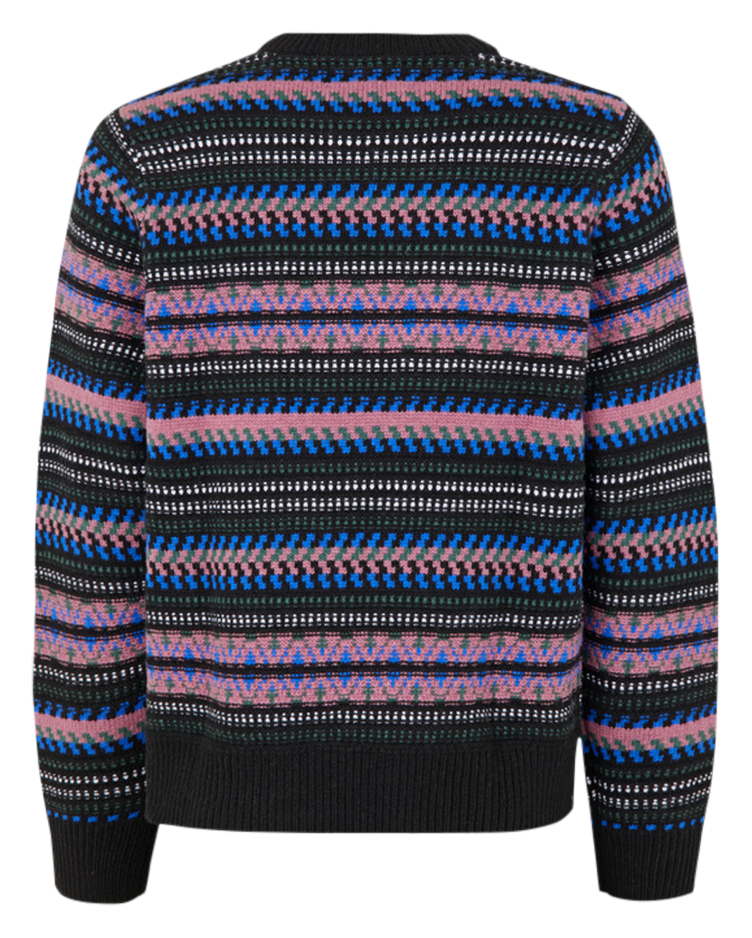 TIAGO - Pull col rond jacquard en laine mélangée | Rose