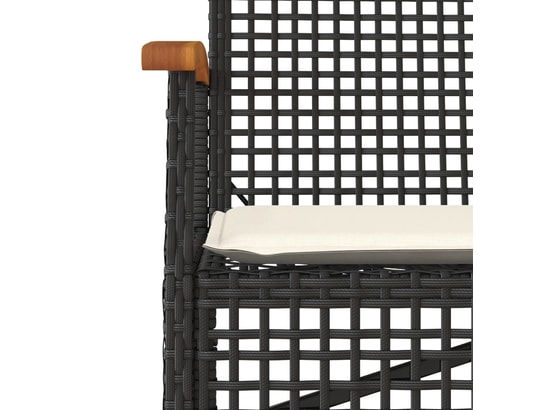 VIDAXL - Banc de jardin avec coussin noir résine tressée et acacia