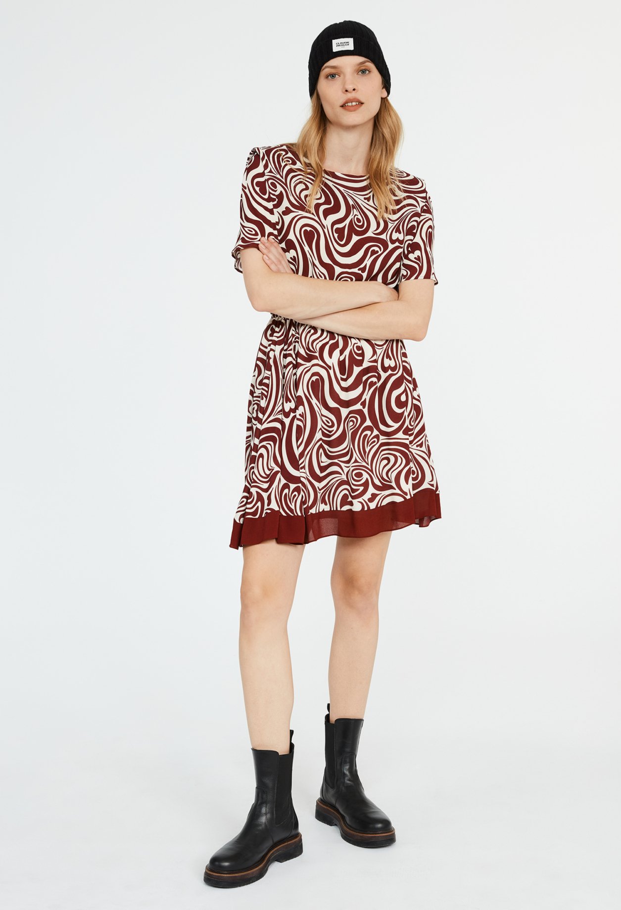 Robe courte imprimes c&oelig;ur