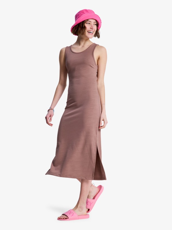 Good Keepsake Robe midi Marron Femme