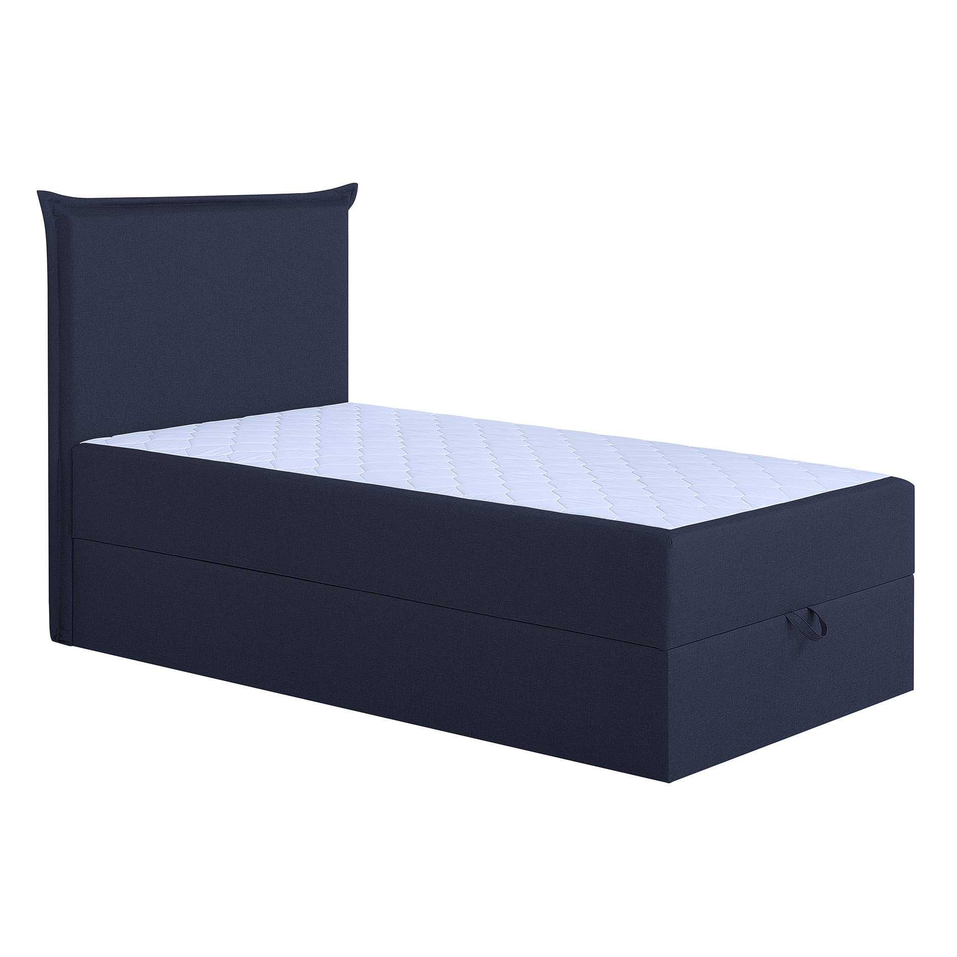 Boxspringbett - cobalt - mit Bettkasten - H3 - 100x200 cm