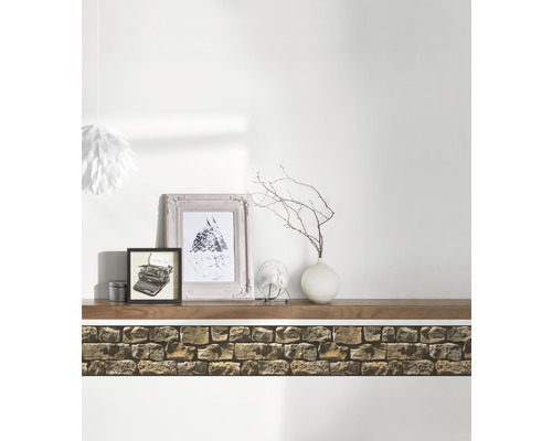 Rand 9058-19 Alleen Randen 9 zelfklevend natuursteen bruin 5 m x 17,7 cm