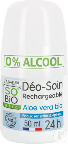 So'Bio Étic Déo-Soin Tolérance+ 24h Déodorant Jus D'Aloe Vera Peaux Sensibles & Épilée Roll-On 50ml