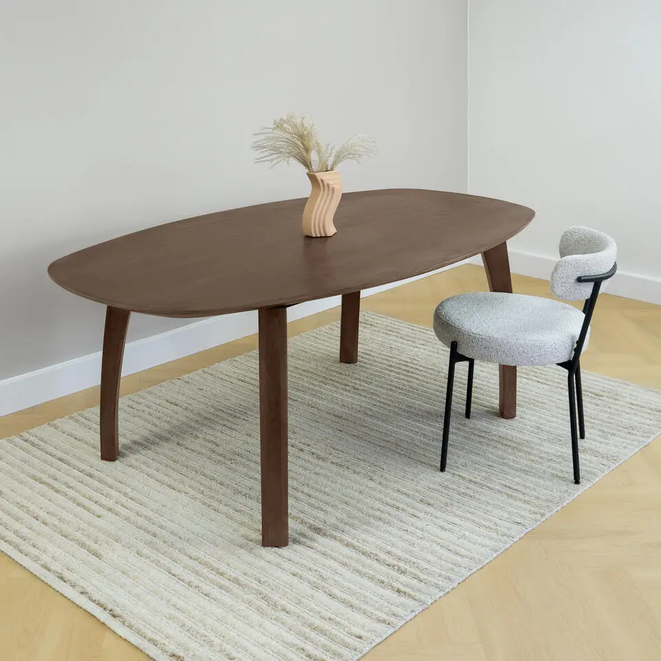 Lewis & Loft Eettafel Luna – Deens ovaal – 180 x 100 cm – Bruin