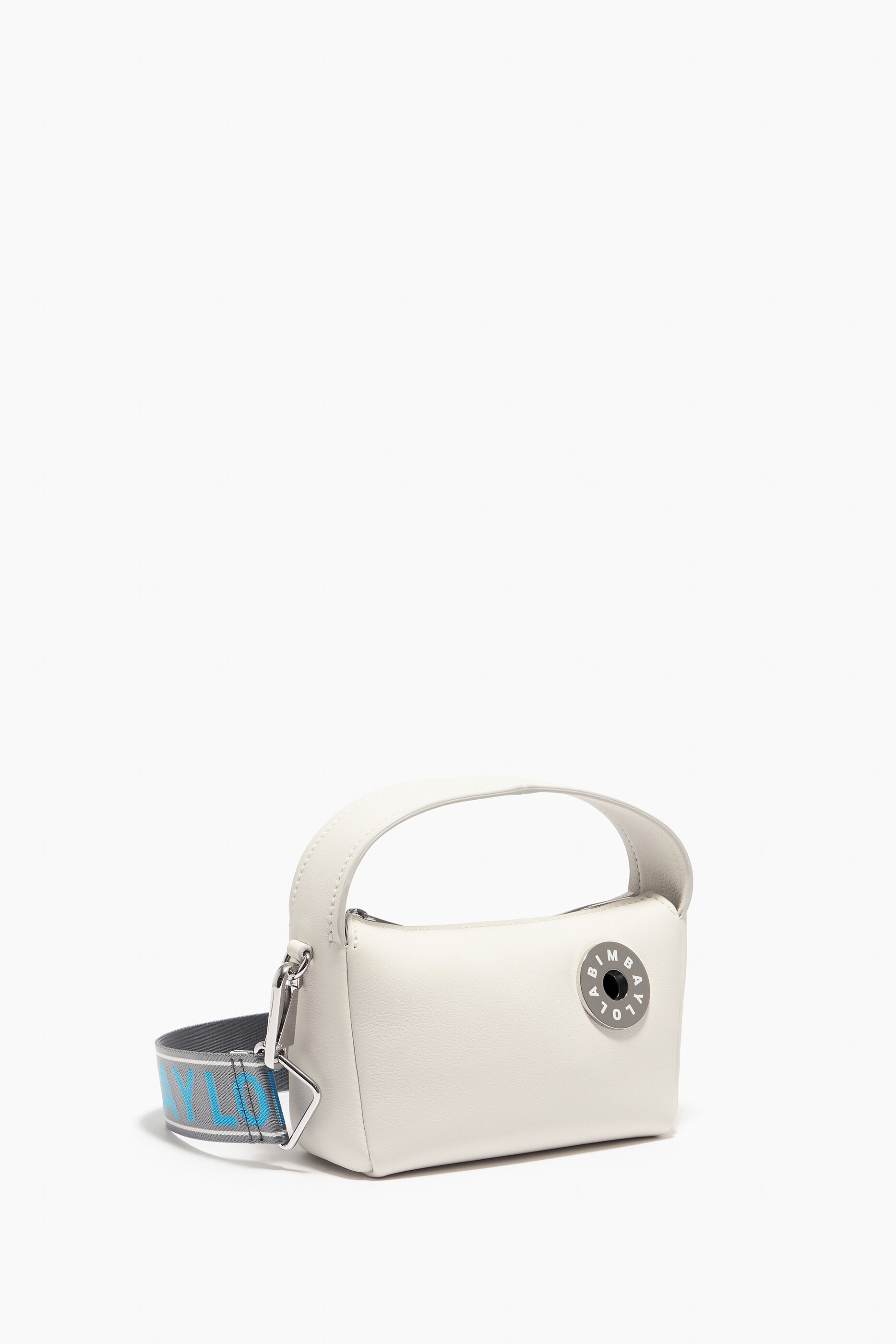 Bolsa hobo de couro branco tamanho P