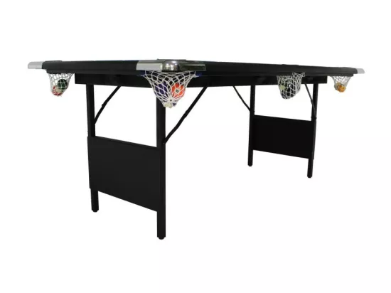 Billard pliable, Table de Billard avec Accessoires, 193 x 109 x 81 cm - Noir et Tapis Bleu