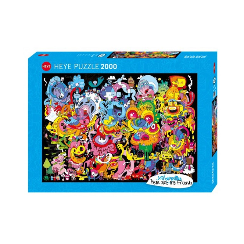 Puzzle 2000 pièces - Jon Burgerman - New psychedoodlic