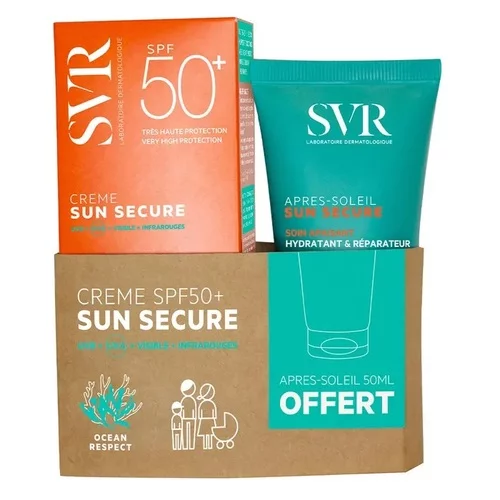 Sun Secure - Crème Confort Peaux Hypersensibles Au Soleil SPF50+ 50ml + Lait Après Soleil 50ml offert - SVR