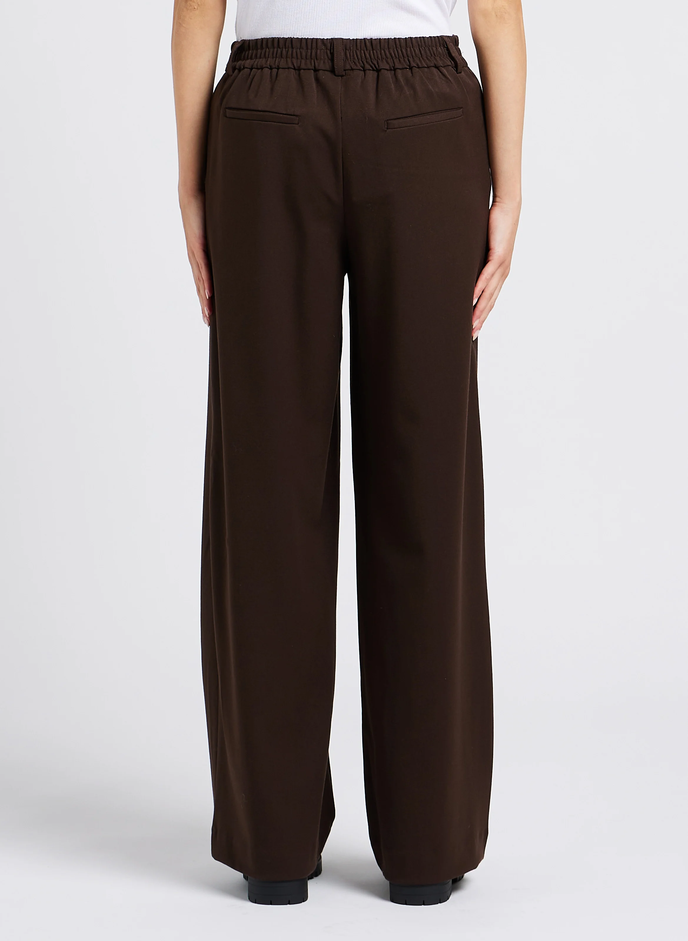 Pantalon fluide à pinces| Beige