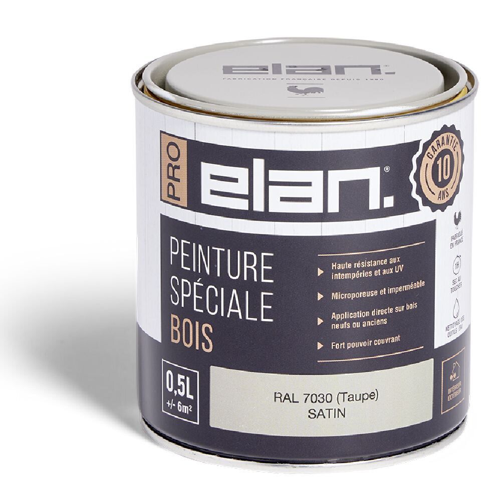 Pot peinture Elan bois int/ext taupe 0,5L
