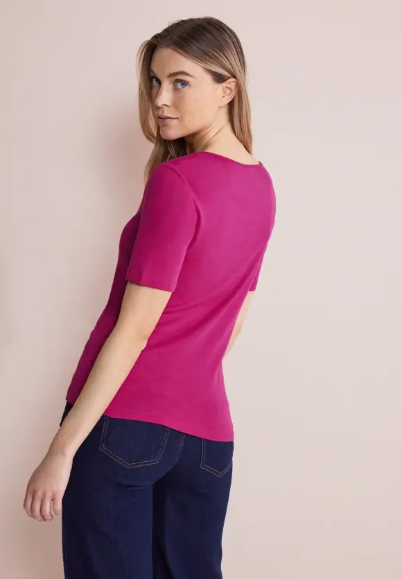 Shirt mit Herz-Ausschnitt - magnolia pink