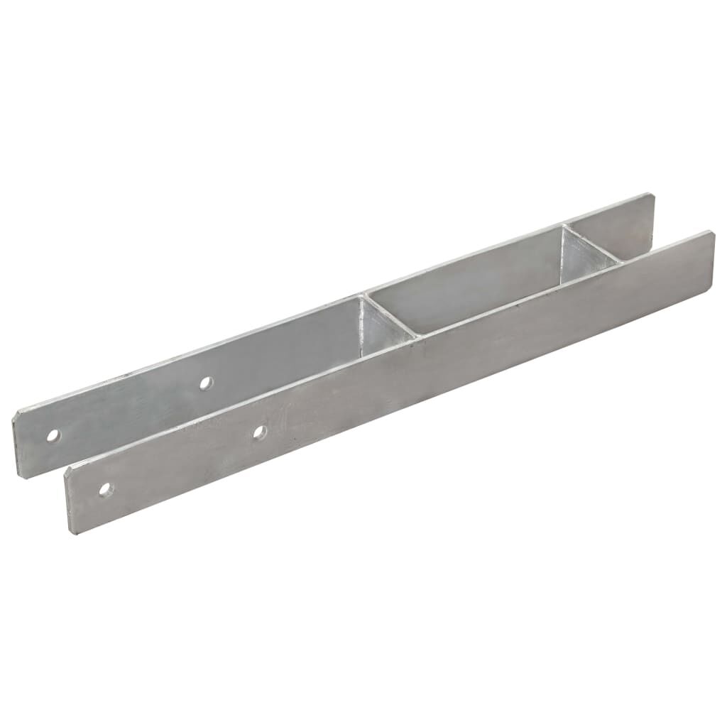 vidaXL Paalankers, 2 stuks, zilver, 7 x 6 x 60 cm, staal