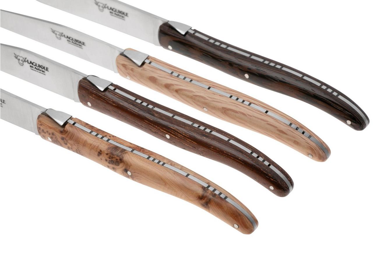Laguiole en Aubrac 4MC99QFIHK, 4-delige steakmessenset French Wood