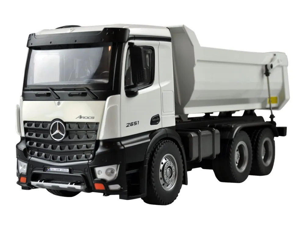 AMEWI - Mercedes Tipper Truck PRO Metal RTR - RC - hvid